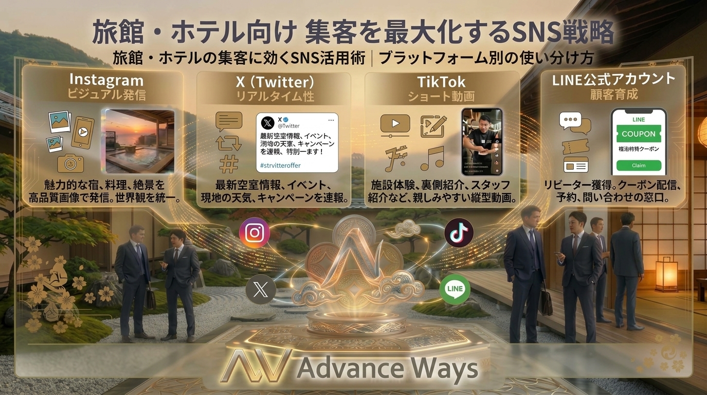 旅館・ホテルの集客に効くSNS活用術｜プラットフォーム別の使い分け方